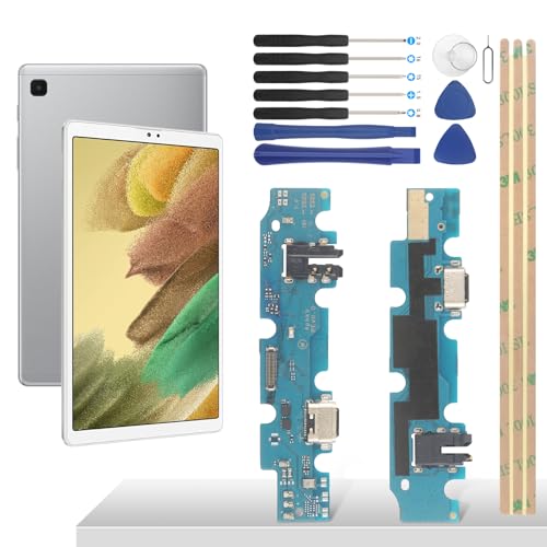 YHX-OU Ladebuchse Für Samsung Galaxy Tab A7 Lite 8.7 SM-T220 Dock Connector Port Charger LadePort Mikrofon Audio Jack Flex Kabel + Installationswerkzeug von YHX-OU