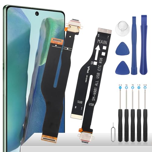 YHX-OU Ladebuchse für Samsung Galaxy Note 20 5G N981 Dock Connector Port Charger LadePort Mikrofon Audio Jack Flex Kabel + Werkzeug von YHX-OU