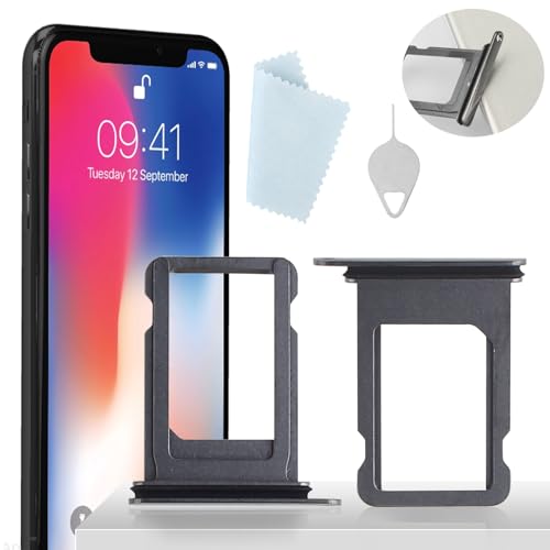 YHX-OU SIM Slot für iPhone X SIM Tray Karten Halter für iPhone X Slot Schlitten Card Kartenhalter Karte Rahmen Holder Ersatz + SIM Pin (Schwarz) von YHX-OU