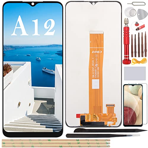 YHX-OU Schwarz Bildschirm für Samsung Galaxy A12 SM-A125F LCD Display Touchscreen Digitizer Ersatz Baugruppe mit Werkzeugen und A12 gehärtetes Glas YHX-OU Schwarz Bildschirm für Samsung Galaxy A12 SM-A125F LCD Display Touchscreen Digitizer Ersatz Baugruppe mit Werkzeugen und A12 gehärtetes Glas von YHX-OU