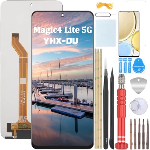 YHX-OU Schwarz Display Für Honor Magic4 Lite 5G Honor Magic4 Lite Any-LX1 Any-LX2 Any-LX3 LCD Display Touchscreen Ersatz Bildschirm Glas Assembly 6.81'' mit Werkzeug+1 Stück Schutzfolie von YHX-OU