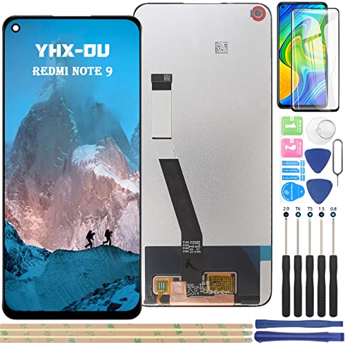 YHX-OU Schwarz Display für Xiaomi Redmi Note 9 M2003J15SC LCD Display Touchscreen Ersatz Bildschirm Glas Assembly 6.53" mit Reparaturteile Kits+ Schutzfolie von YHX-OU