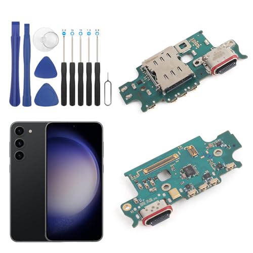 Ladeanschluss Ersatz für Samsung Galaxy S23 Plus 5G S916U USB Dock Connector Flex Kabel Mikrofon Ersatz für Samsung Galaxy S23 Plus 5G S916U mit Werkzeug von YHXMARSCAN