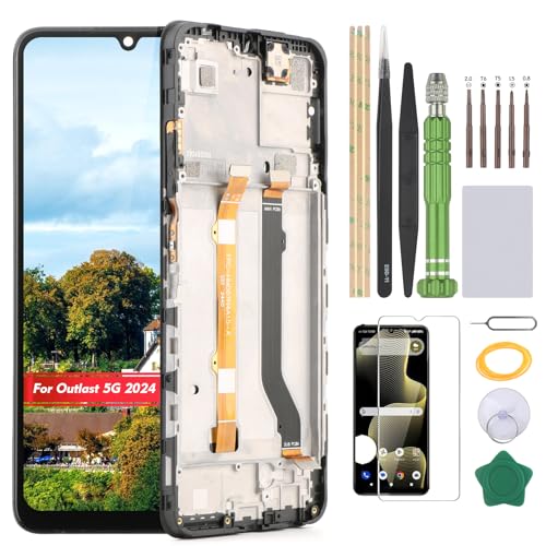 YHXMARSCAN Bildschirm für Cricket Outlast 5G 2024 LCD Display Ersatz für Cricket Outlast 5G 2024 SN509C Incell Touchscreen Digitizer Assembly (Schwarz mit Rahmen) von YHXMARSCAN