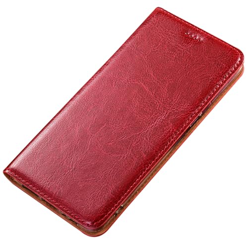 Klapphülle für Samsung Galaxy S25 Ultra, luxuriöses Echtleder, Standfunktion, stoßfest, Brieftaschenformat, Rot, S25 Ultra Klapphülle für Samsung Galaxy S25 Ultra, luxuriöses Echtleder, Standfunktion, stoßfest, Brieftaschenformat, Rot, S25 Ultra von YHZXT