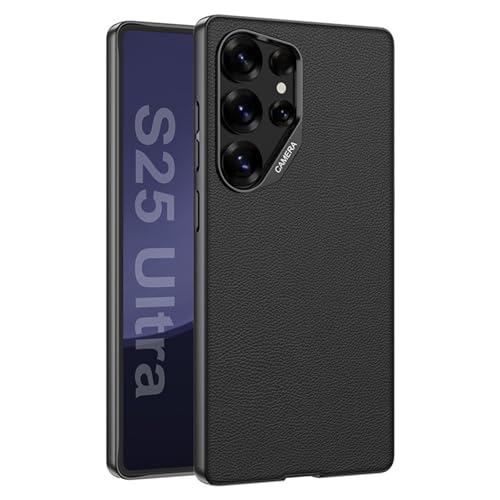 Leder-Schutzhülle für Samsung Galaxy S25 Ultra, schlank, luxuriös, galvanisiert, Stoßfänger, Business-Abdeckung, Kamera, stoßfest, Schwarz, S25 Ultra Leder-Schutzhülle für Samsung Galaxy S25 Ultra, schlank, luxuriös, galvanisiert, Stoßfänger, Business-Abdeckung, Kamera, stoßfest, Schwarz, S25 Ultra von YHZXT