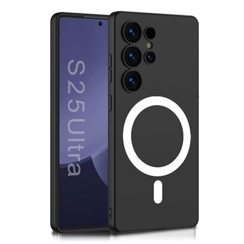 Magnetische Schutzhülle für Samsung Galaxy S25 Ultra, präzises Linsenloch, stoßfeste Schutzhülle, weiches Flüssigsilikon, schlanke Hülle, Schwarz, S25 Ultra Magnetische Schutzhülle für Samsung Galaxy S25 Ultra, präzises Linsenloch, stoßfeste Schutzhülle, weiches Flüssigsilikon, schlanke Hülle, Schwarz, S25 Ultra von YHZXT