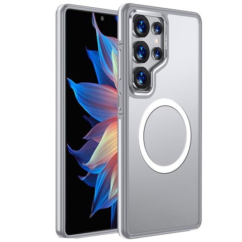 Magnetische Schutzhülle für Samsung Galaxy S25 Ultra, transparente Hülle, schlanker Fallschutz, kabelloses Laden, Anti-Vergilbung, Grau, S25 Ultra Magnetische Schutzhülle für Samsung Galaxy S25 Ultra, transparente Hülle, schlanker Fallschutz, kabelloses Laden, Anti-Vergilbung, Grau, S25 Ultra von YHZXT