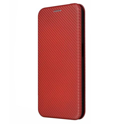 S25plus Schutzhülle für Samsung Galaxy S25 Plus, Leder-Klapphülle mit Karbonfaser-Muster, mit Kartenhalter, stoßfeste Halterung, Braun von YHZXT