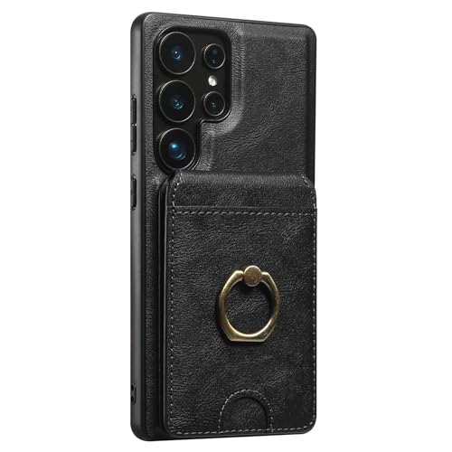 S25plus Schutzhülle für Samsung Galaxy S25 Plus, magnetisch, abnehmbare Lederhülle, mit Kartenhalter, Ring, Ständer, stoßfest, Schwarz S25plus Schutzhülle für Samsung Galaxy S25 Plus, magnetisch, abnehmbare Lederhülle, mit Kartenhalter, Ring, Ständer, stoßfest, Schwarz von YHZXT