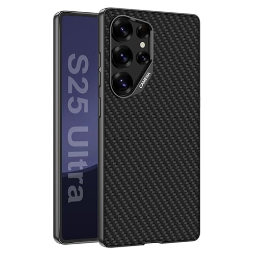 Schlanke Schutzhülle für Samsung Galaxy S25 Ultra, luxuriöse Karbonfaser-Textur, Lederhülle, galvanisierter Stoßfänger, All-Inclusive-Objektivschutz, Schwarz, S25 Ultra Schlanke Schutzhülle für Samsung Galaxy S25 Ultra, luxuriöse Karbonfaser-Textur, Lederhülle, galvanisierter Stoßfänger, All-Inclusive-Objektivschutz, Schwarz, S25 Ultra von YHZXT