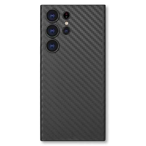 Schutzhülle für Samsung Galaxy S25, ultradünn, Karbonfaser-Textur, stoßfest, stoßfest, Schwarz, S25 von YHZXT