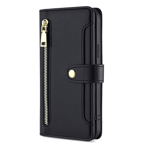 Schutzhülle für Samsung Galaxy S25 Plus, Leder-Klapphülle, Standfunktion, stoßfest, schwarz, S25plus von YHZXT