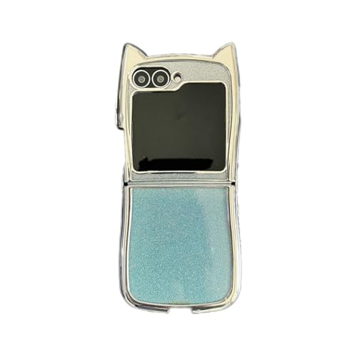 Schutzhülle für Samsung Galaxy Z Flip6: Galvanisierte Katzenohren, Farbverlauf mit Karton, elegante Frauen-Handyhülle, Blau Schutzhülle für Samsung Galaxy Z Flip6: Galvanisierte Katzenohren, Farbverlauf mit Karton, elegante Frauen-Handyhülle, Blau von YHZXT