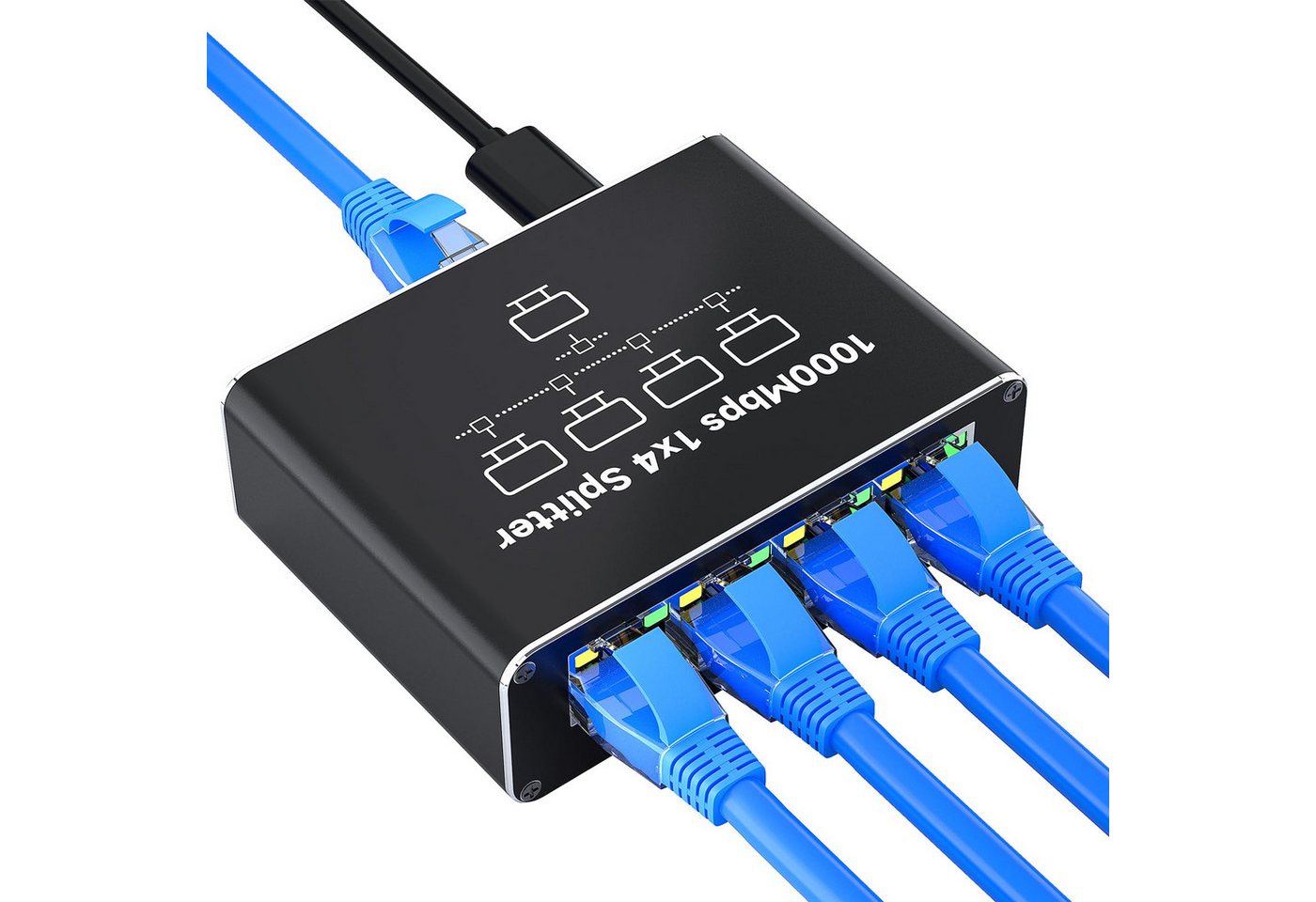 YI Switch 1 auf 4 Mit USB-C Netzkabel 1000Mbps Netzwerk Switch 4 Port Netzwerk-Switch YI Switch 1 auf 4 Mit USB-C Netzkabel 1000Mbps Netzwerk Switch 4 Port Netzwerk-Switch von YI