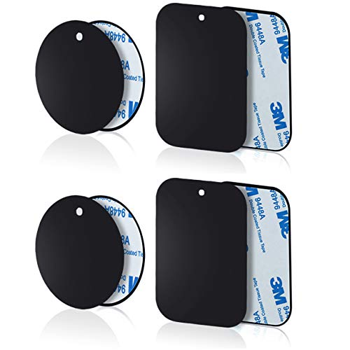 YIANERM 8 Packs Dünne Metallplatte Für Magnetische Autotelefonhalter (4 Runde und 4 Rechteck) (8 Stück) von YIANERM