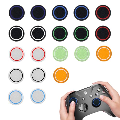Joystick Kappen Thumb Grips Silikon Joystick Schutz Aufsätze 20 Stück Ersatzkappe für Controller Thumbstick Grip Caps für PS5 PS4 Xbox One Series X/S von YICH
