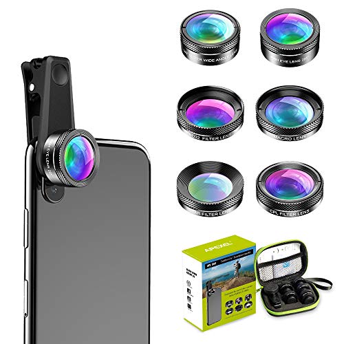 6-in-1-Handyobjektiv: 205°-Super-Fischaugen-Objektiv, 140° HD-Weitobjektiv, 25-faches Makro-Objektiv, 6-Sterne-Filter, CPL+ND 32-Filter, kompatibel mit iPhone, Samsung und den meisten Smartphones 6-in-1-Handyobjektiv: 205°-Super-Fischaugen-Objektiv, 140° HD-Weitobjektiv, 25-faches Makro-Objektiv, 6-Sterne-Filter, CPL+ND 32-Filter, kompatibel mit iPhone, Samsung und den meisten Smartphones von YIDOBLO