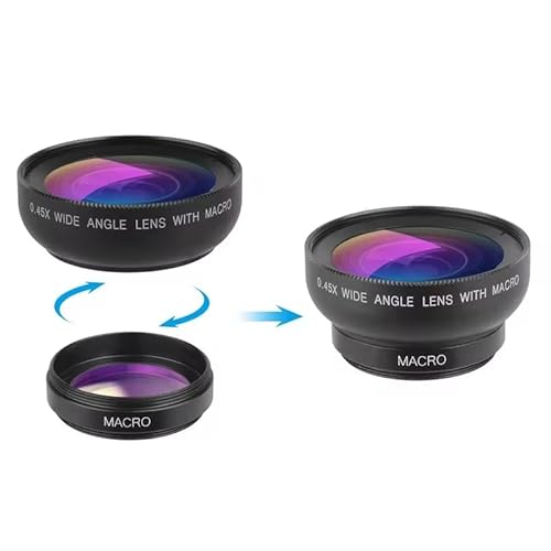 Handy Kamera Objektiv Kit 0.45x Weitwinkel Makro Objektiv & 12.5X Super Makro Objektiv HD Kamera Linsen für iPhone Huawei Xiaomi von YIDOBLO