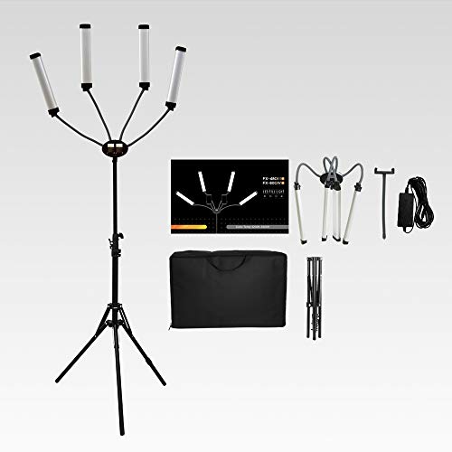 YIDOBLO FX-800ii Faltbare 50W 3200K-5500K LED-Licht-Kits:mit Vier Armen Fülllicht,USB-Ladeanschluss,200-cm-Stativständer, für Videostudio-Telefonkamera YouTube bilden Nagelschönheit von YIDOBLO