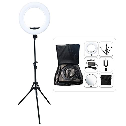 Yidoblo 18'' Dimmbare 3200K-5500 96 W Fotografische Beleuchtung Studio Video Ring Licht für Kamera Fill Light mit App/LCD Display (QS-480SII, komplettes Set) von YIDOBLO