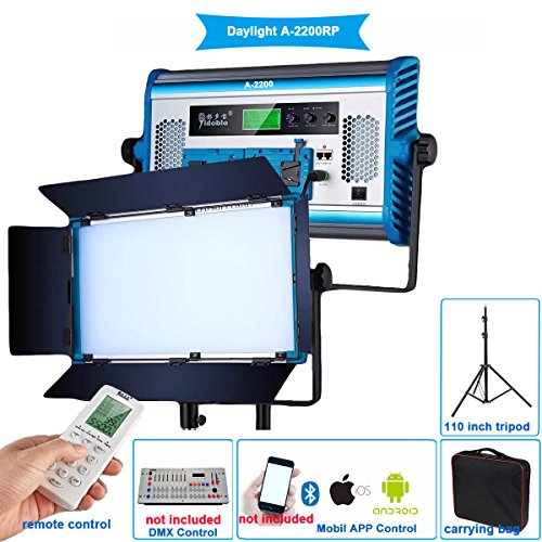 Yidoblo Tageslicht LED Soft Video White Light Panel Kit 5500K einstellbar durch DMX/Phone App/Fernbedienung mit Stand/Barndoors/Reisetasche, 150W Dauerbeleuchtung für Fotostudio Video Film Yidoblo Tageslicht LED Soft Video White Light Panel Kit 5500K einstellbar durch DMX/Phone App/Fernbedienung mit Stand/Barndoors/Reisetasche, 150W Dauerbeleuchtung für Fotostudio Video Film von YIDOBLO