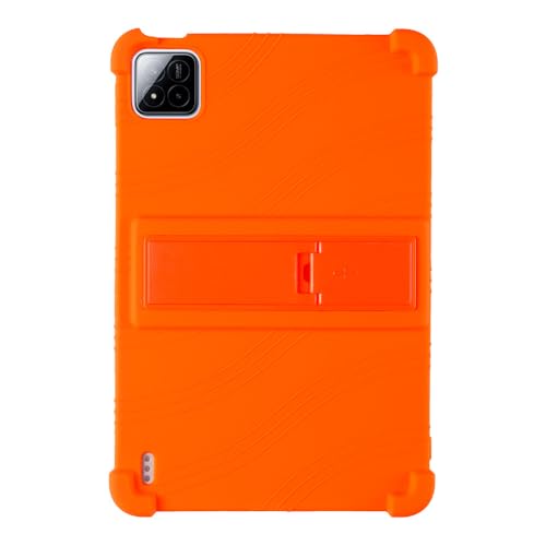 YIFENGXING Hüllen für Xiaomi Pad 7/7 Pro 11.2 Zoll Tablette Modell 24091RPADC Einteilig Weich Silikonhülle mit Ständer Fall Schutz Ultra Schlank Schale (Orange) von YIFENGXING