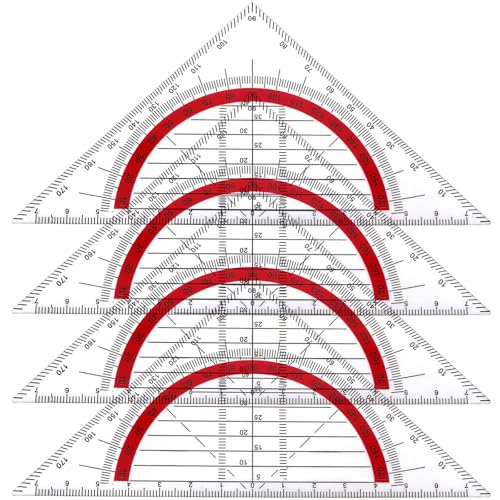 Geometrie Dreieck,4 Stück Geodreieck Grundschule,180 Grad Prospraktor,Geometriedreieck Transparent Geodreieck Flexibel Geodreieck Klein für Studenten Büro Designer Malerei (15.7 CM) Geometrie Dreieck,4 Stück Geodreieck Grundschule,180 Grad Prospraktor,Geometriedreieck Transparent Geodreieck Flexibel Geodreieck Klein für Studenten Büro Designer Malerei (15.7 CM) von YIFLorine TANG