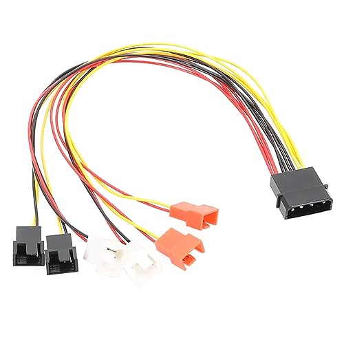 4Pin Molex Auf 3Pin/4Pin Lüfteradapter 12V 7V 5V PC Lüfteradapter 4Pin Molex Splitter Sleeved Kabel Für Computer PC Gehäuselüfter 4Pin Auf 3Pin/4Pin Lüftergeschwindigkeitskabel Low Speed ​​Lüfterkabel von YIGZYCN