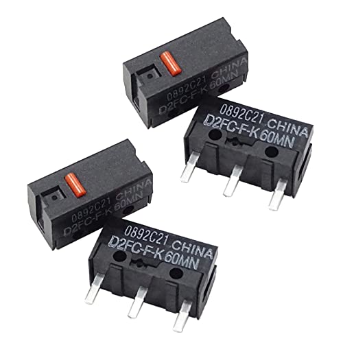 YIGZYCN 4 Stücke Original Maus Mikroschalter D2FC F K (60 M Klicks) 0 74 N Maus Mikroschalter Set 3 Pins D2fc F K 50 M von YIGZYCN