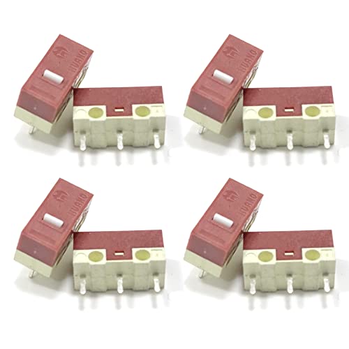 YIGZYCN 8 Stück HUANO Original Maus Mikroschalter 3 Pins 5 M Klicks Mäuse Mikro Stummschalttaste Mikroschalter Set Weißer Punkt von YIGZYCN