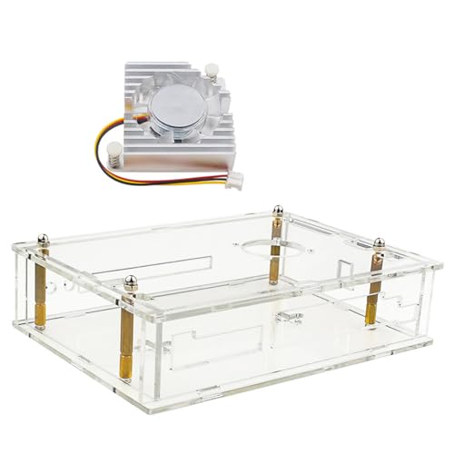 YIGZYCN Acrylgehäuse Transparente Hülle Schutzbox Für Banana PiR4 Und Lüfter Mit Integrierter Transparenter 3D GPU Hülle von YIGZYCN