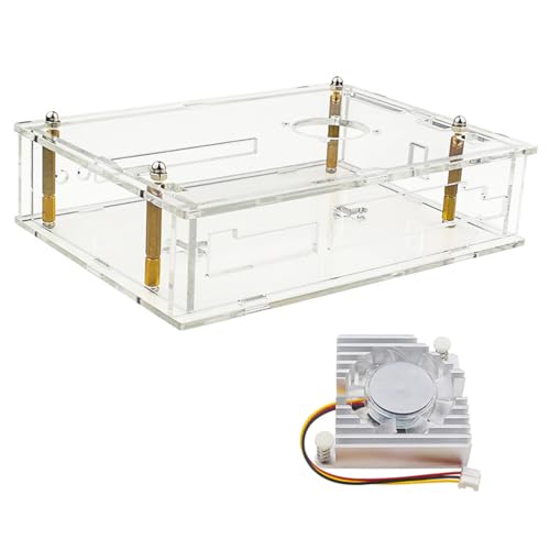 YIGZYCN Acrylgehäuse Transparente Hülle Schutzbox Und Lüfter Integrierte 3D GPU Für Banana PiR4 Board von YIGZYCN