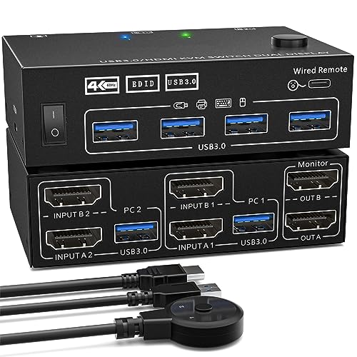 YIGZYCN Metall USB3.0-Schnittstellen KVM Umschalter 202AS Nahtlose Tastaturen Maus Gemeinsame Leistungen USB Hubs von YIGZYCN