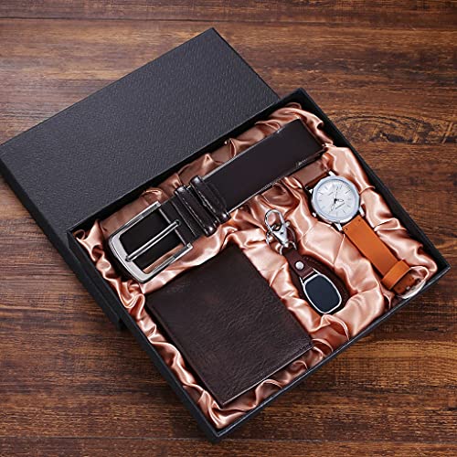 YIHANSS ZYING Mode-Kreativ-Boutique-Geschenkset, wunderschön verpackt, Uhr, Ledergürtel, Geldbörse, Schlüsselanhänger, 4 Stück/Set, Geschenke für Männer, Drop Shipping YIHANSS ZYING Mode-Kreativ-Boutique-Geschenkset, wunderschön verpackt, Uhr, Ledergürtel, Geldbörse, Schlüsselanhänger, 4 Stück/Set, Geschenke für Männer, Drop Shipping von TSVSSGFU(売店)