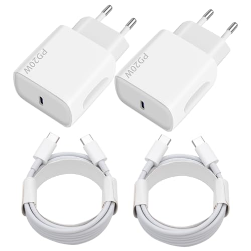 USB C Ladegerät 20W 2-Pack, Schnellladegerät mit 2x2M Schnellladekabel USB C, Adapter USBC für iPhone 16 15 Plus Pro Max Samsung Galaxy iPad Huawei Xiaomi Oppo Netzteil Fast Charger USB C Ladegerät 20W 2-Pack, Schnellladegerät mit 2x2M Schnellladekabel USB C, Adapter USBC für iPhone 16 15 Plus Pro Max Samsung Galaxy iPad Huawei Xiaomi Oppo Netzteil Fast Charger von YIIFELL