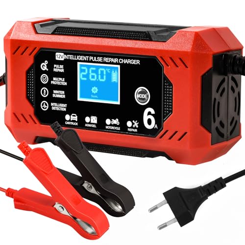 6A Ladegerät Autobatterie, KFZ Ladegerät 12v für Autobatterien Batterieladegerät Auto Batterien Ladegerät mit LCD-Bildschirm Batterie Ladegerät für Auto LKW Motorrad Rasenmäher Boot Marine Batterien 6A Ladegerät Autobatterie, KFZ Ladegerät 12v für Autobatterien Batterieladegerät Auto Batterien Ladegerät mit LCD-Bildschirm Batterie Ladegerät für Auto LKW Motorrad Rasenmäher Boot Marine Batterien von YIIFELL