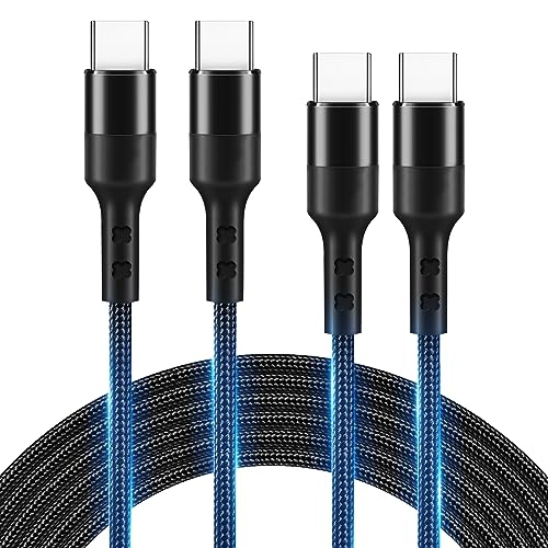 USB C auf USB C Kabel, [2 Pack 1m 2m] 60W 3A PD USB C Kabel auf USB C Nylon Ladekabel USB C auf USB C für Samsung Galaxy S23 S22 S21 S20 S10 A53, iPad Air, iPad Pro, MacBook Pro/Air, Huawei, Xiaomi von YIIFELL