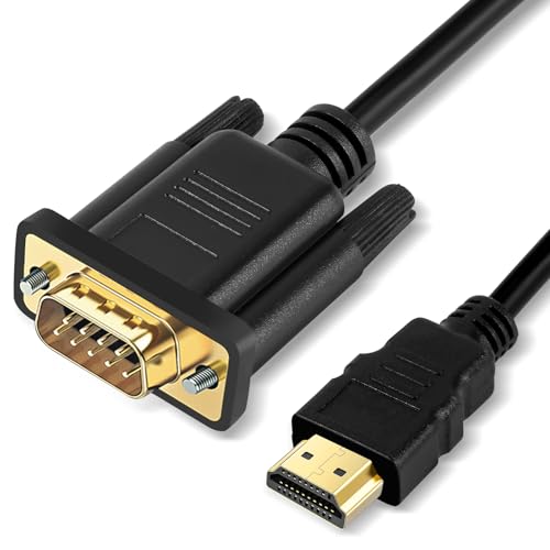 YIIFELL HDMI auf VGA Kabel 1,8M, 1080P HDMI zu VGA Konverter-Kabel (Stecker zu Stecker) Kompatibel mit Computer, Desktop, Laptop, PC, Monitor, Projektor, HDTV und mehr von YIIFELL