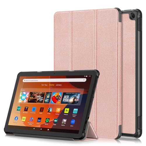 YIIWAY Kompatibel mit Amazon Fire HD 10 10.1" (2023) Hülle, Rose Gold Dünn Tablet Handyhülle Schutzhülle Case mit Auto Sleep/Wake Funktion und Standfunktion YW55403 von YIIWAY