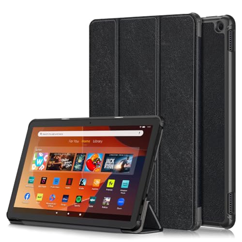 YIIWAY Kompatibel mit Amazon Fire HD 10 10.1" (2023) Hülle, Schwarz Dünn Tablet Handyhülle Schutzhülle Case mit Auto Sleep/Wake Funktion und Standfunktion YW55401 von YIIWAY