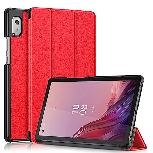 YIIWAY Kompatibel mit Lenovo Tab M9 (9.0") Hülle, Rot Dünn Tablet Handyhülle Schutzhülle Case mit Auto Sleep/Wake Funktion und Standfunktion YW55134 von YIIWAY