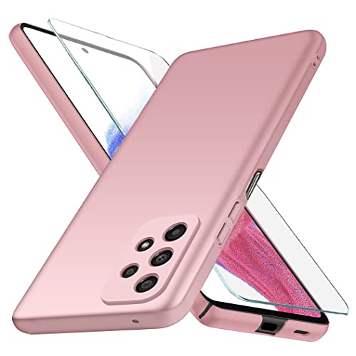 YIIWAY Kompatibel mit Samsung Galaxy A53 5G Hülle + Schutzfolie, Rose Gold Sehr Dünn Hülle Handyhülle Harte Schutzhülle Case Kompatibel mit Samsung Galaxy A53 5G YW42614 von YIIWAY