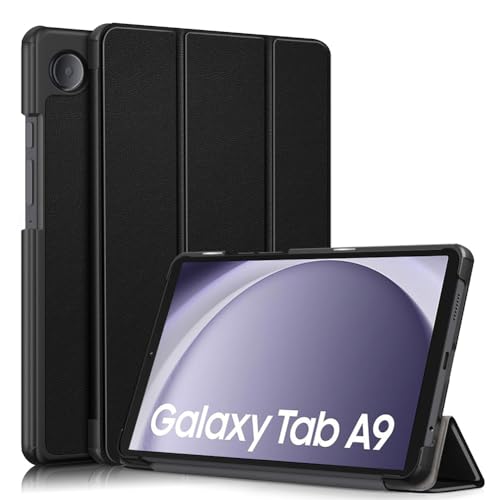 YIIWAY Kompatibel mit Samsung Galaxy Tab A9 8.7" (2023) Hülle, Schwarz Dünn Tablet Handyhülle Schutzhülle Case mit Auto Sleep/Wake Funktion und Standfunktion YW55421 von YIIWAY