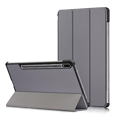 YIIWAY Kompatibel mit Samsung Galaxy Tab S7 / S8 (11") Hülle, Grau Dünn Tablet Handyhülle Schutzhülle Case mit Auto Sleep/Wake Funktion und Standfunktion YW55108 von YIIWAY