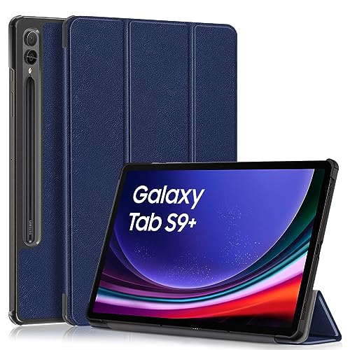 YIIWAY Kompatibel mit Samsung Galaxy Tab S9+ / S9 Plus (12.4") Hülle, Blau Dünn Tablet Handyhülle Schutzhülle Case mit Auto Sleep/Wake Funktion und Standfunktion YW55358 von YIIWAY