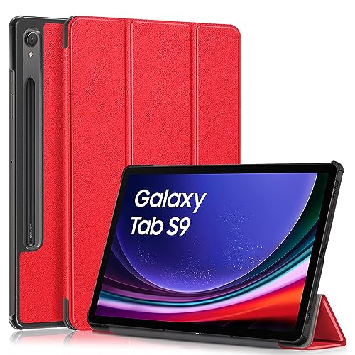 YIIWAY Kompatibel mit Samsung Galaxy Tab S9 (11.0") Hülle, Rot Dünn Tablet Handyhülle Schutzhülle Case mit Auto Sleep/Wake Funktion und Standfunktion YW55350 von YIIWAY