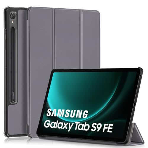 YIIWAY Kompatibel mit Samsung Galaxy Tab S9 FE 10.9" (2023) Hülle, Grau Dünn Tablet Handyhülle Schutzhülle Case mit Auto Sleep/Wake Funktion und Standfunktion YW55438 von YIIWAY