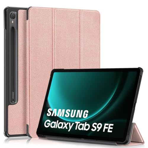YIIWAY Kompatibel mit Samsung Galaxy Tab S9 FE 10.9" (2023) Hülle, Rose Gold Dünn Tablet Handyhülle Schutzhülle Case mit Auto Sleep/Wake Funktion und Standfunktion YW55435 von YIIWAY