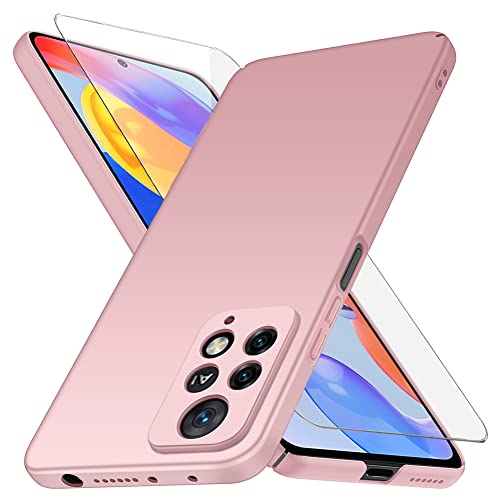 YIIWAY Kompatibel mit Xiaomi Redmi Note 11 Pro 4G / 5G Hülle & Schutzfolie, Rose Gold Sehr Dünn Hülle Handyhülle Harte Schutzhülle Case Kompatibel mit Redmi Note 11 Pro 4G / 5G YW42510 von YIIWAY